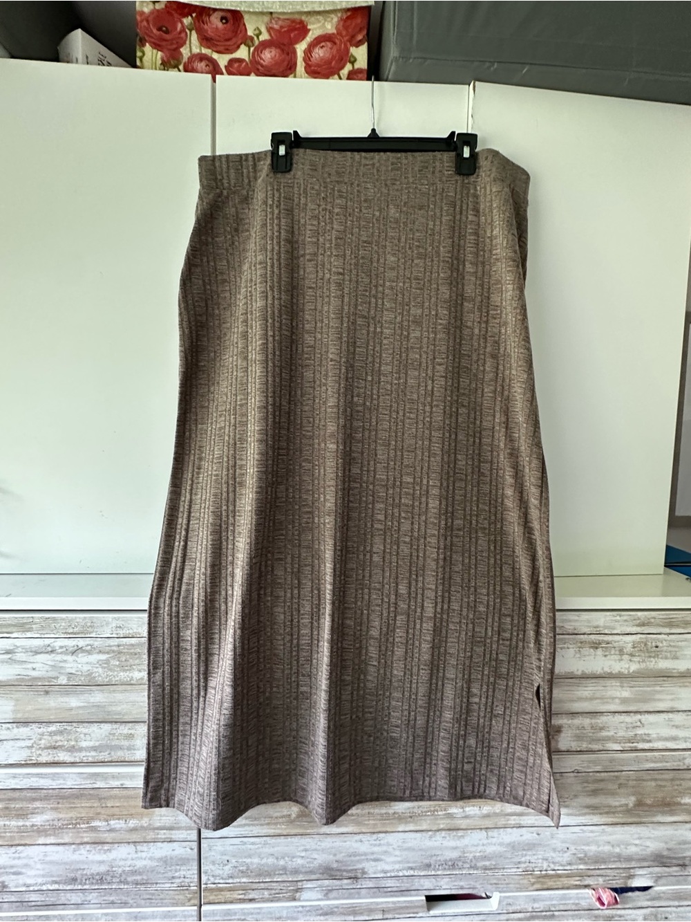 🤎 Lisa Rinna Collection Ribbed Knit Maxi Skirt Brown Women’s 1X Plus